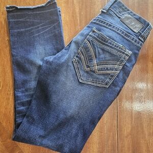 Buckle Men's Straight Jeans in Dark Blue